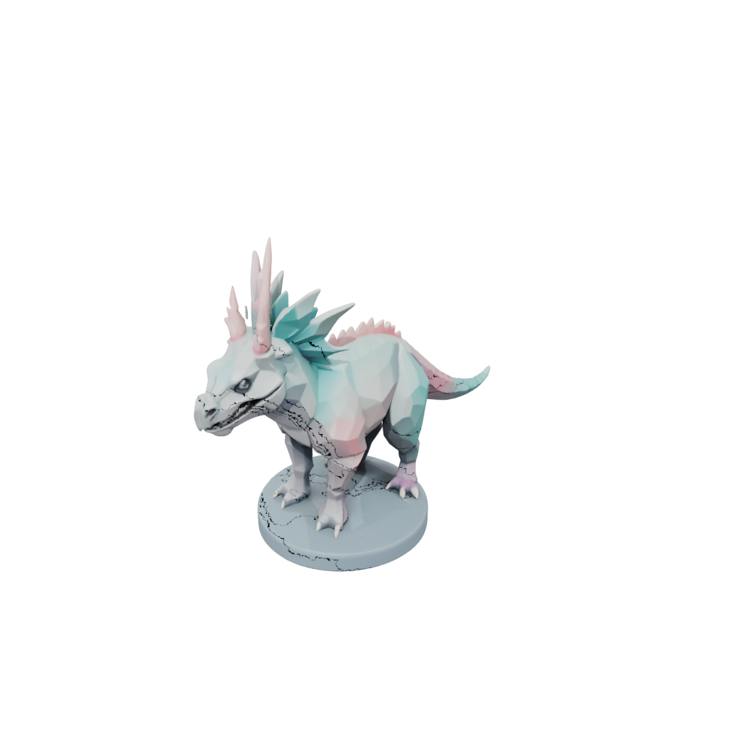 Pastel Low-Poly Styracosaurus — dinosaurs 3D print model, STL
