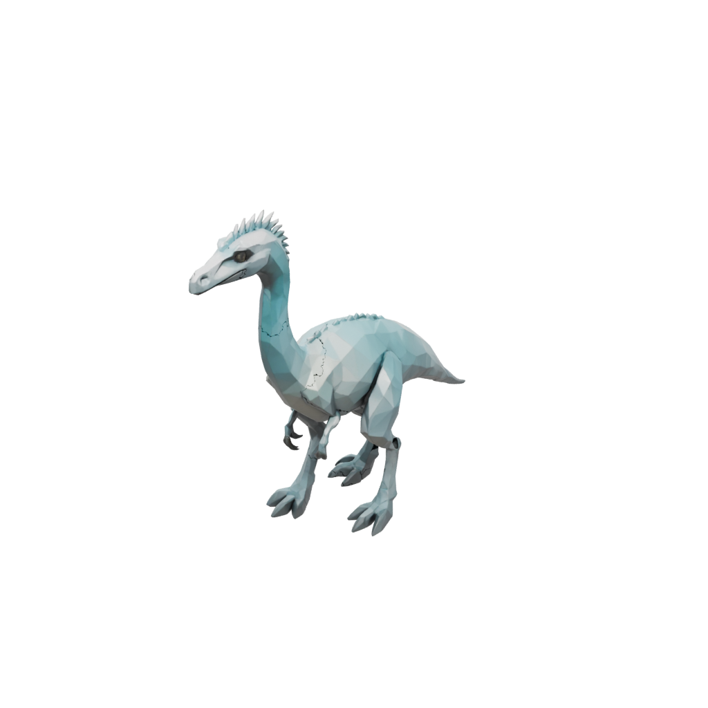 Pastel Low-Poly Therizinosaurus — dinosaurs 3D print model, STL