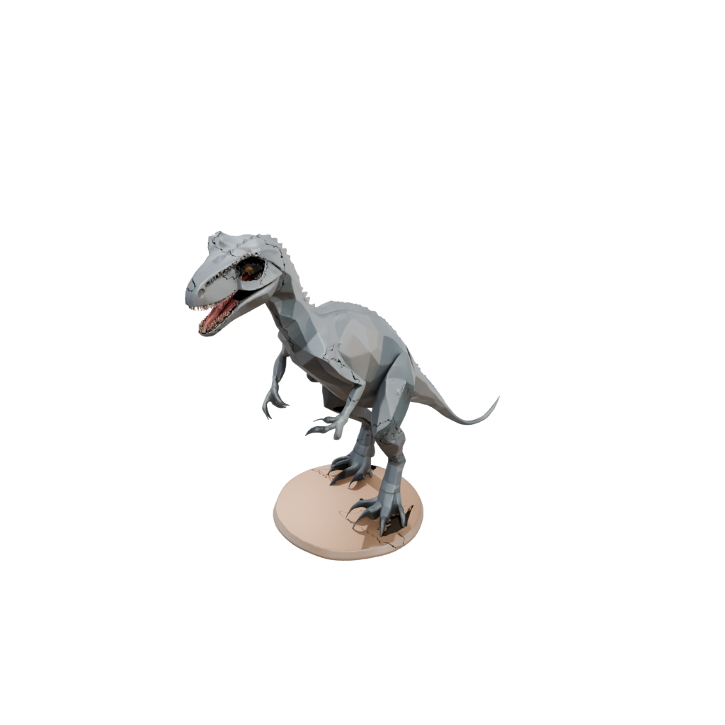Pastel Low-Poly Velociraptor