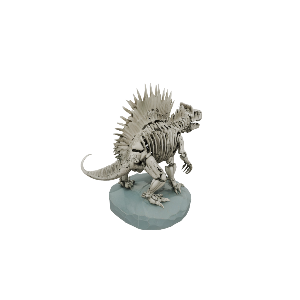 Pastel Skeleton Dimetrodon — dinosaurs 3D print model, STL