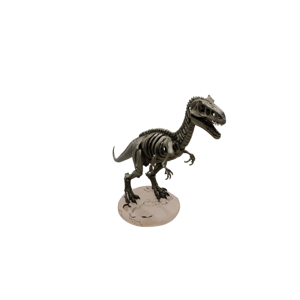 Skeleton Allosaurus — dinosaurs 3D print model, STL