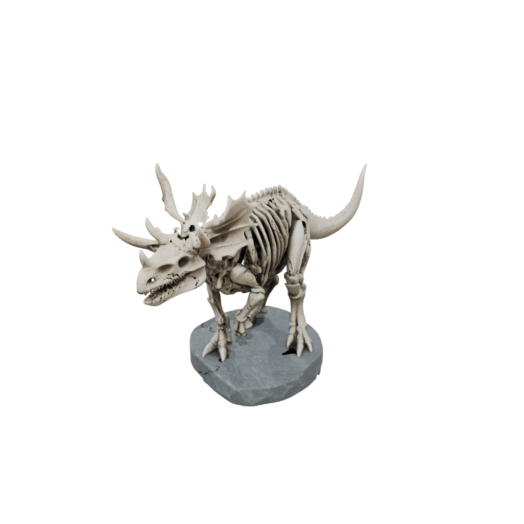 Skeleton Triceratops — dinosaurs 3D print model, STL