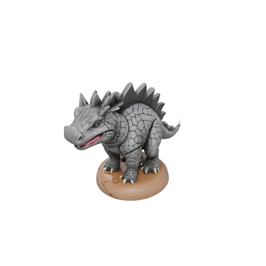 Woodgrain Chibi Ankylosaurus — dinosaurs 3D print model, STL