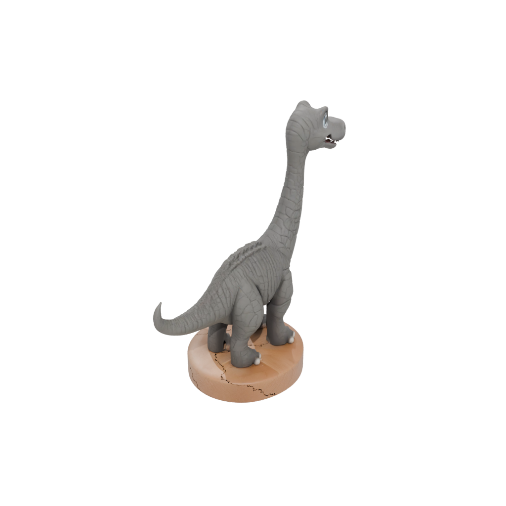 Woodgrain Chibi Diplodocus — dinosaurs 3D print model, STL