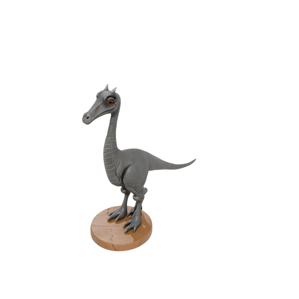 Woodgrain Chibi Gallimimus — dinosaurs 3D print model, STL