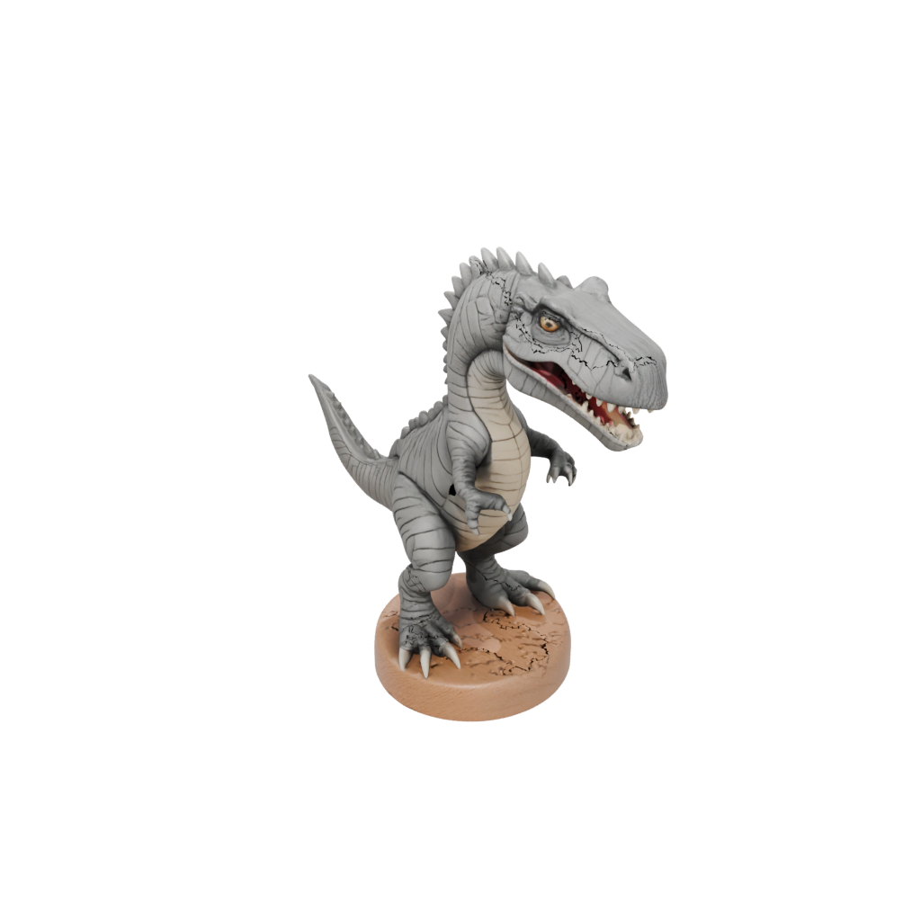 Woodgrain Chibi Giganotosaurus — dinosaurs 3D print model, STL