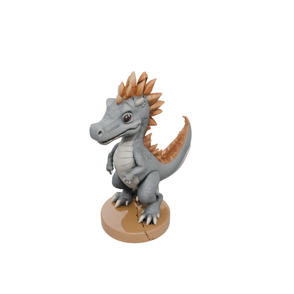 Woodgrain Chibi Kentrosaurus — dinosaurs 3D print model, STL