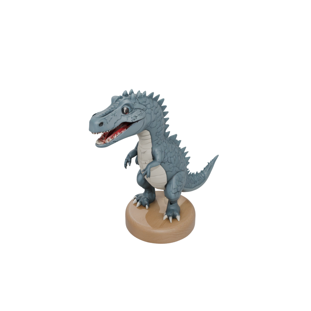 Woodgrain Chibi Mosasaurus — dinosaurs 3D print model, STL