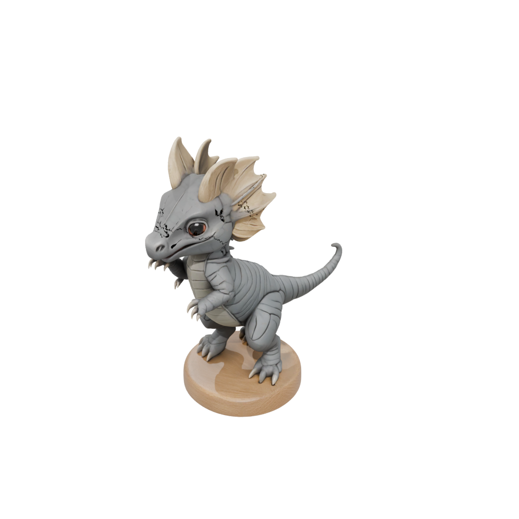 Woodgrain Chibi Protoceratops — dinosaurs 3D print model, STL