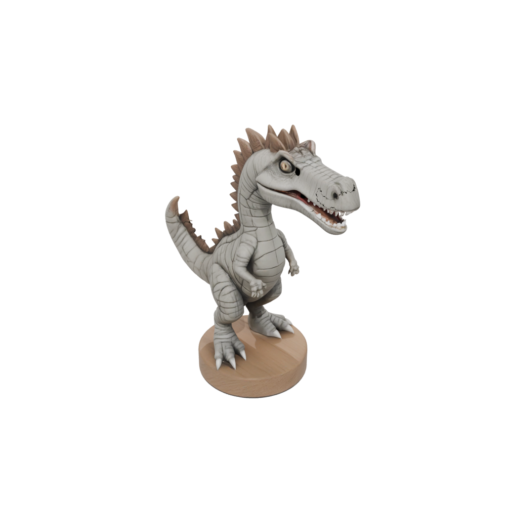 Woodgrain Chibi Spinosaurus — dinosaurs 3D print model, STL