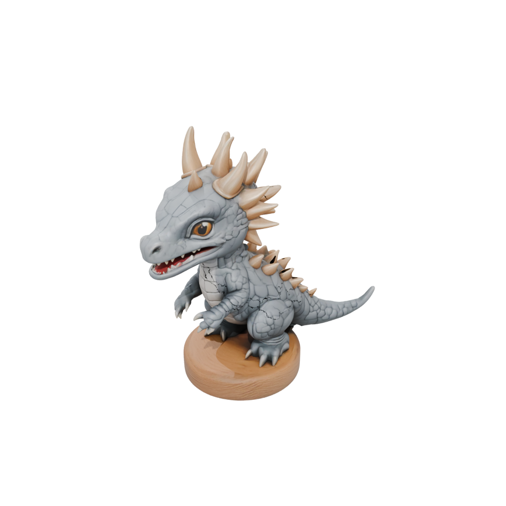 Woodgrain Chibi Styracosaurus — dinosaurs 3D print model, STL