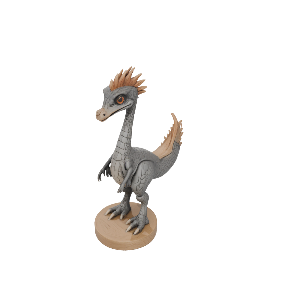Woodgrain Chibi Therizinosaurus — dinosaurs 3D print model, STL