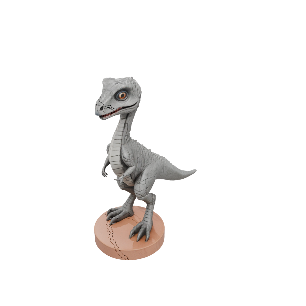 Woodgrain Chibi Velociraptor