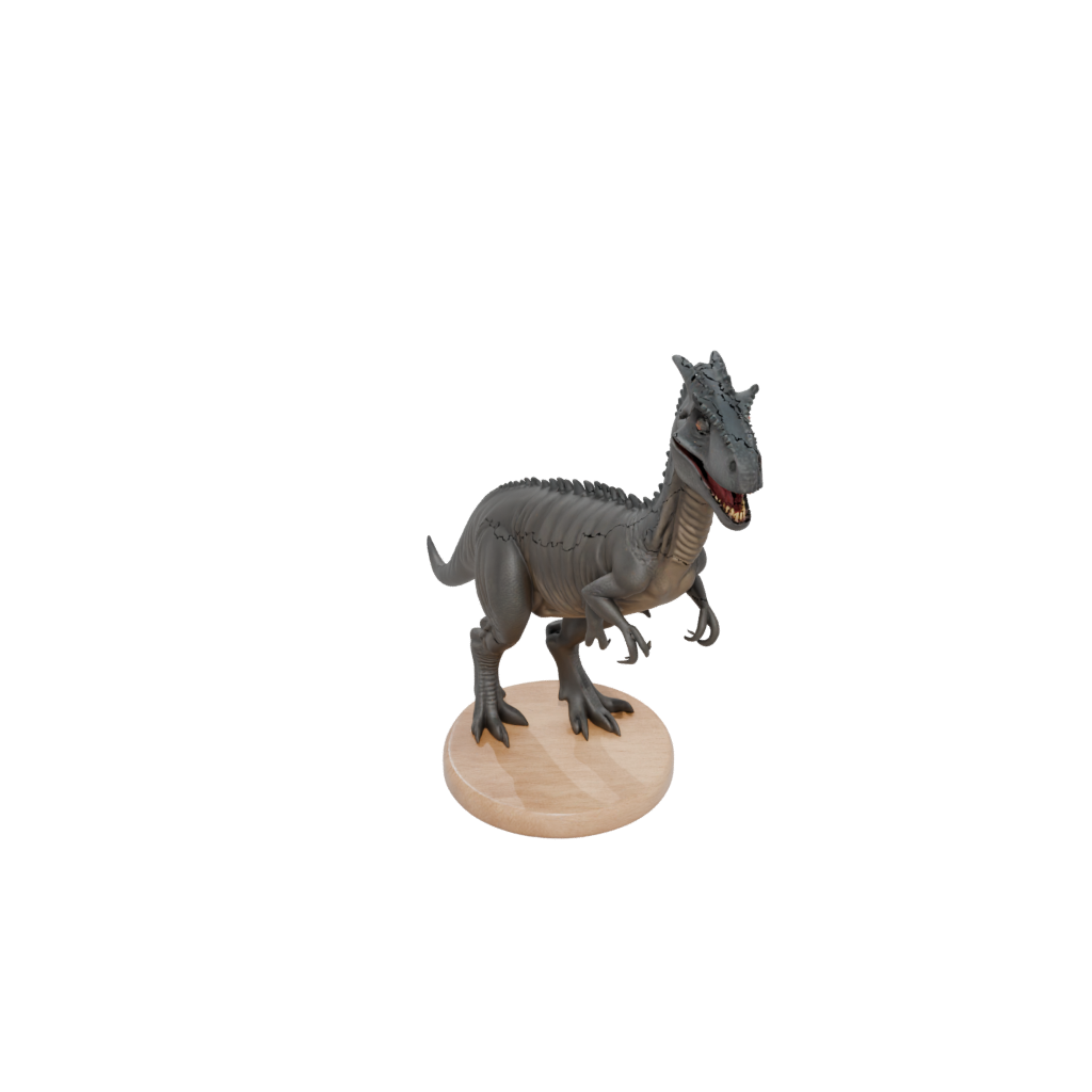 Woodgrain Feathered Carnotaurus — dinosaurs 3D print model, STL