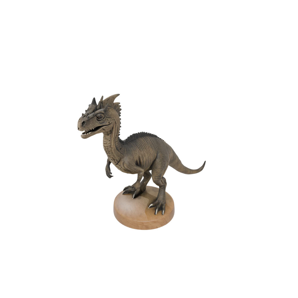 Woodgrain Feathered Pachycephalosaurus — dinosaurs 3D print model, STL