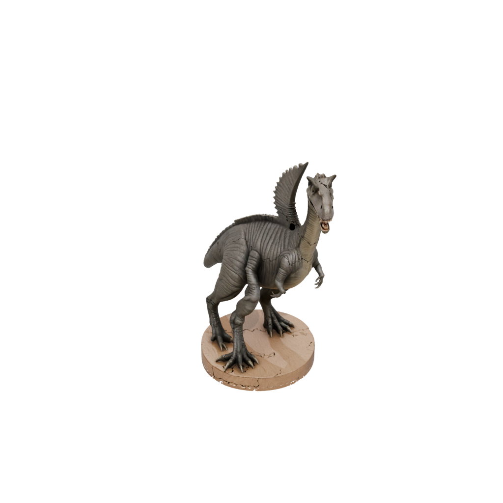 Woodgrain Feathered Spinosaurus — dinosaurs 3D print model, STL