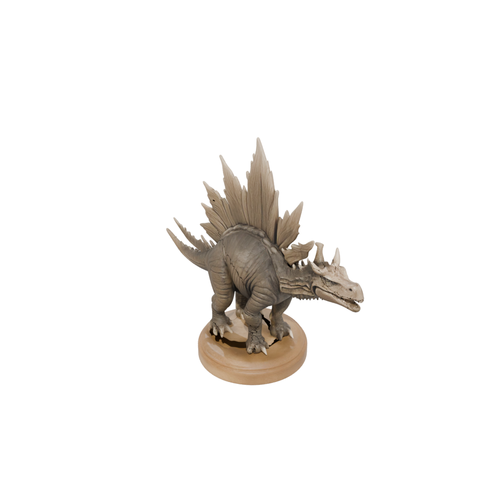 Woodgrain Feathered Stegosaurus — dinosaurs 3D print model, STL