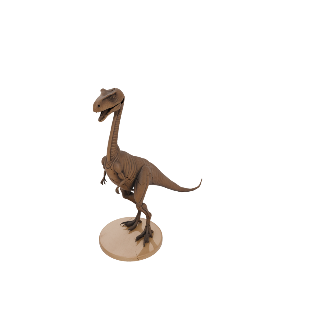 Woodgrain Flexi Compsognathus — dinosaurs 3D print model, STL