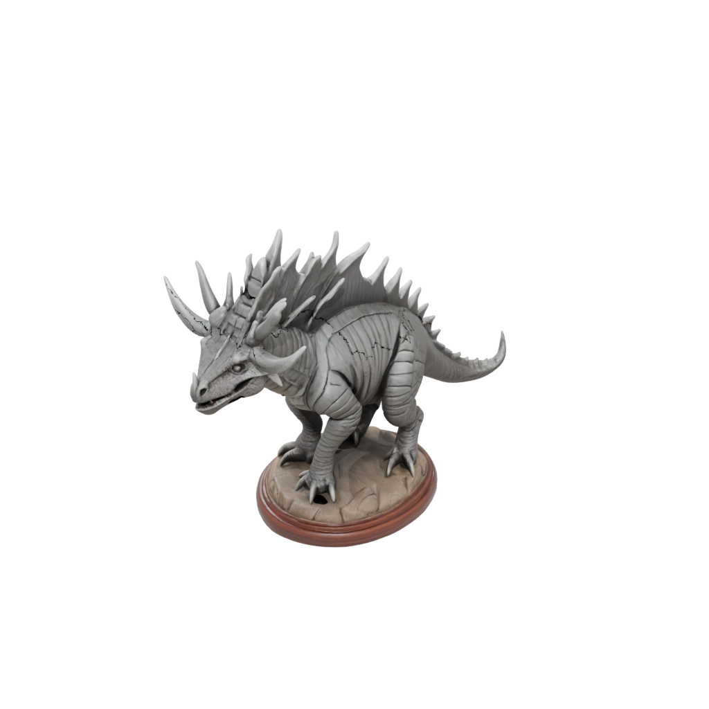 Woodgrain Flexi Styracosaurus — dinosaurs 3D print model, STL