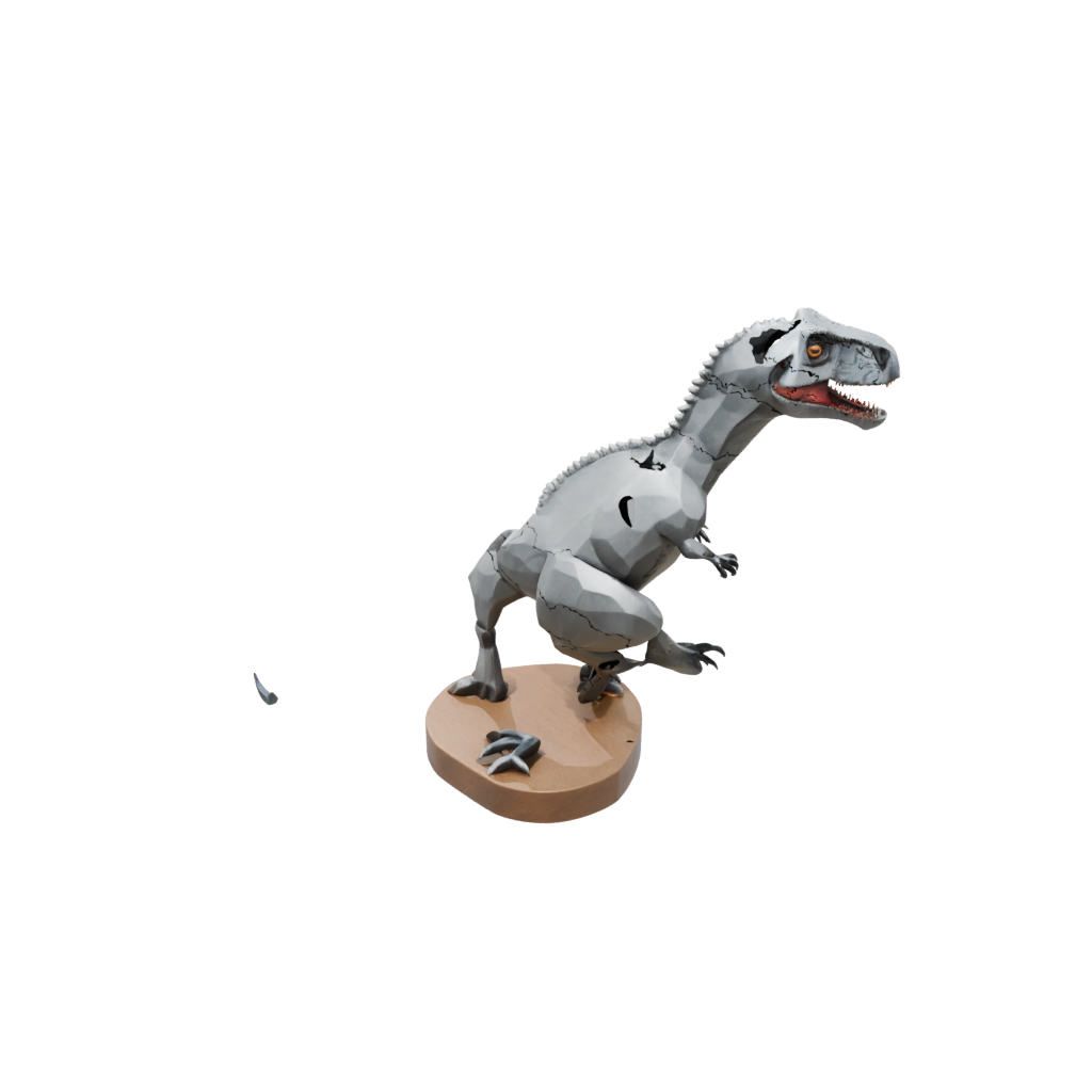 Woodgrain Low-Poly Allosaurus — dinosaurs 3D print model, STL