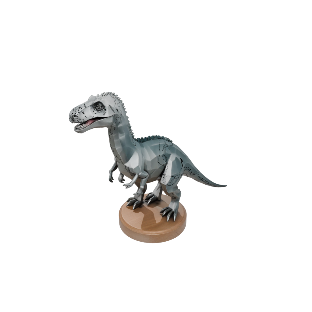 Woodgrain Low-Poly Iguanodon — dinosaurs 3D print model, STL