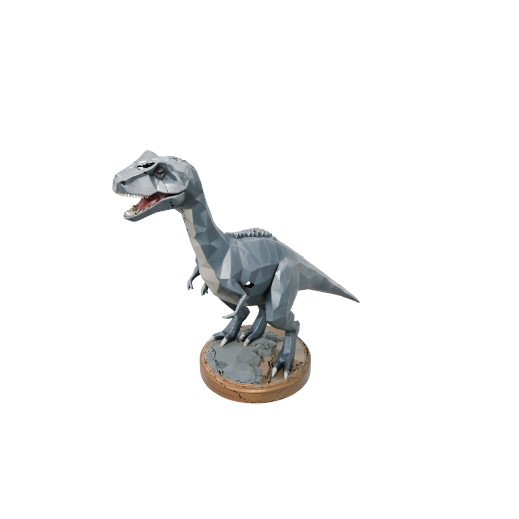 Woodgrain Low-Poly Mosasaurus