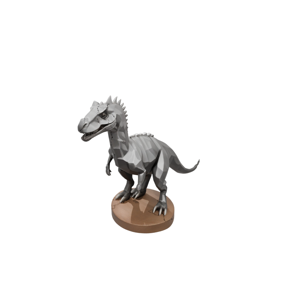 Woodgrain Low-Poly Pachycephalosaurus — dinosaurs 3D print model, STL