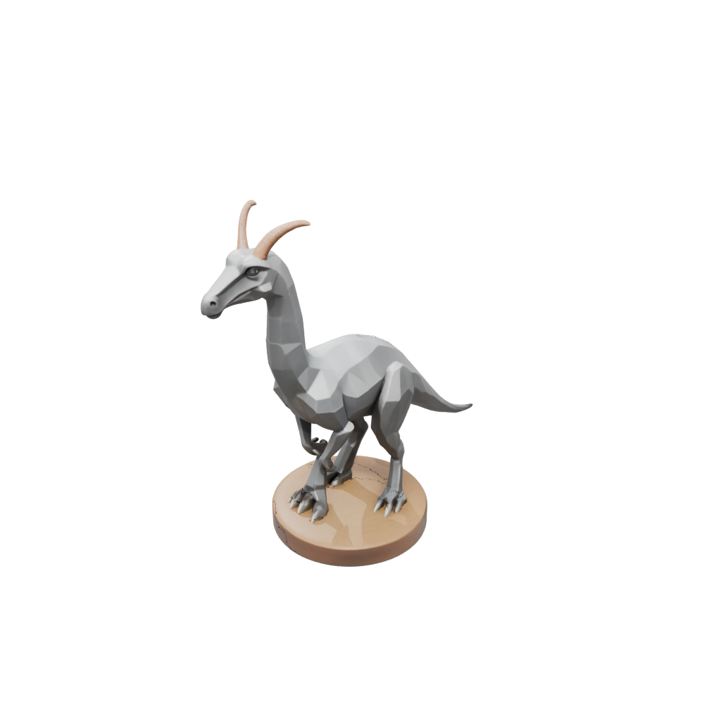 Woodgrain Low-Poly Parasaurolophus