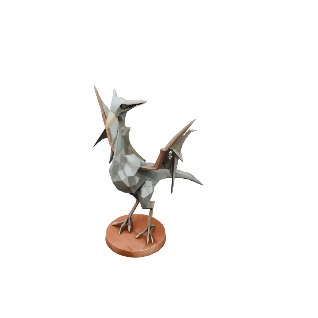 Woodgrain Low-Poly Pterodactyl