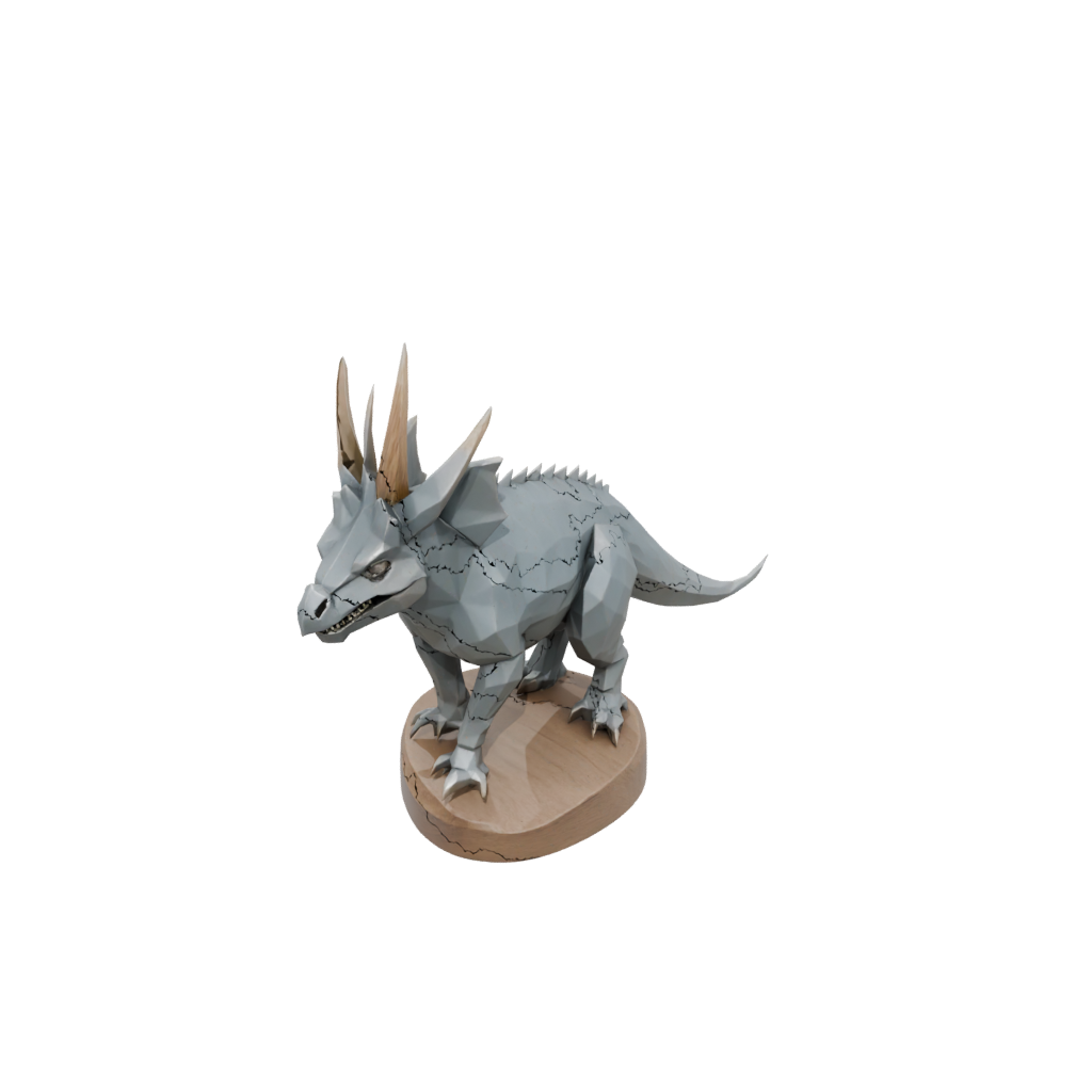 Woodgrain Low-Poly Styracosaurus