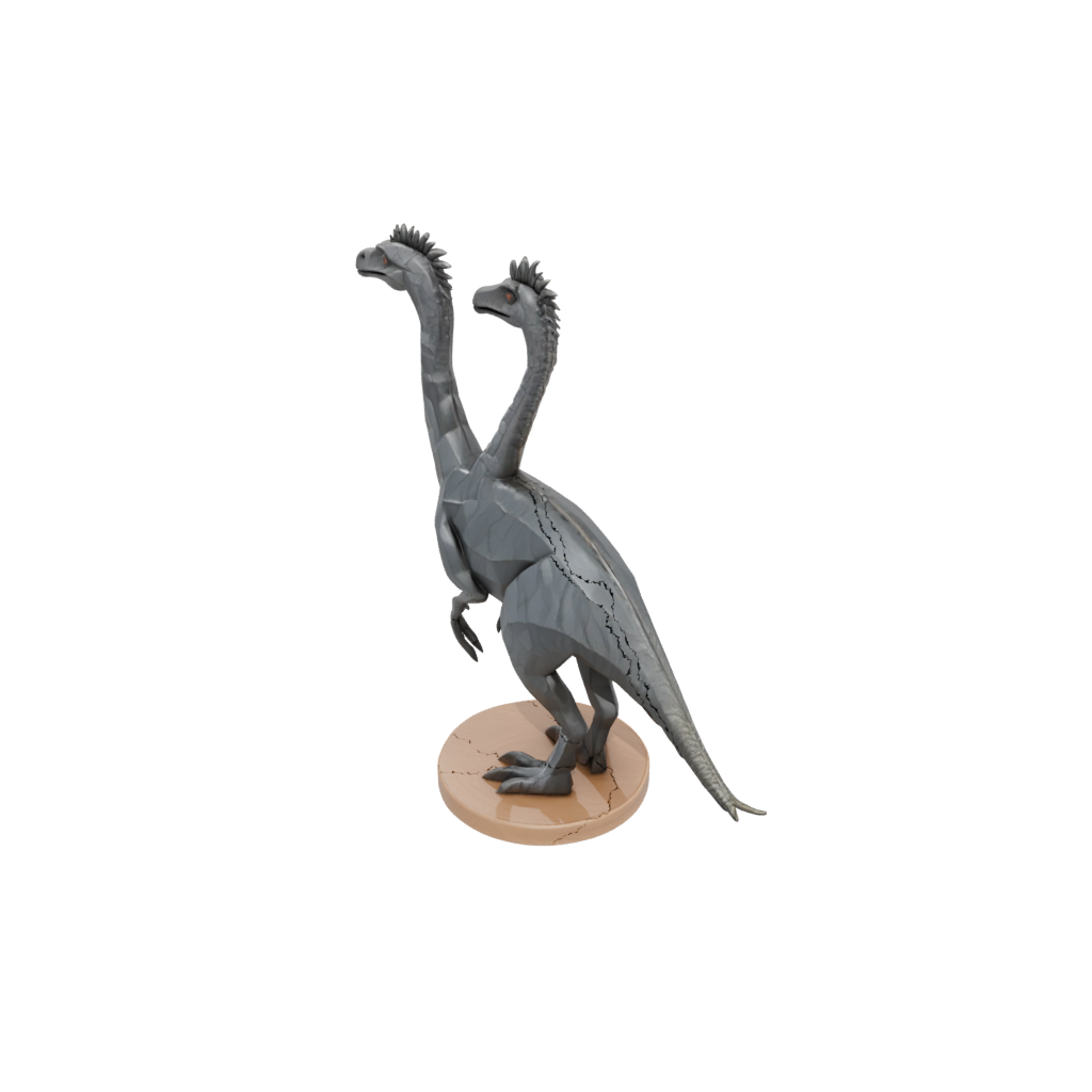 Woodgrain Low-Poly Therizinosaurus