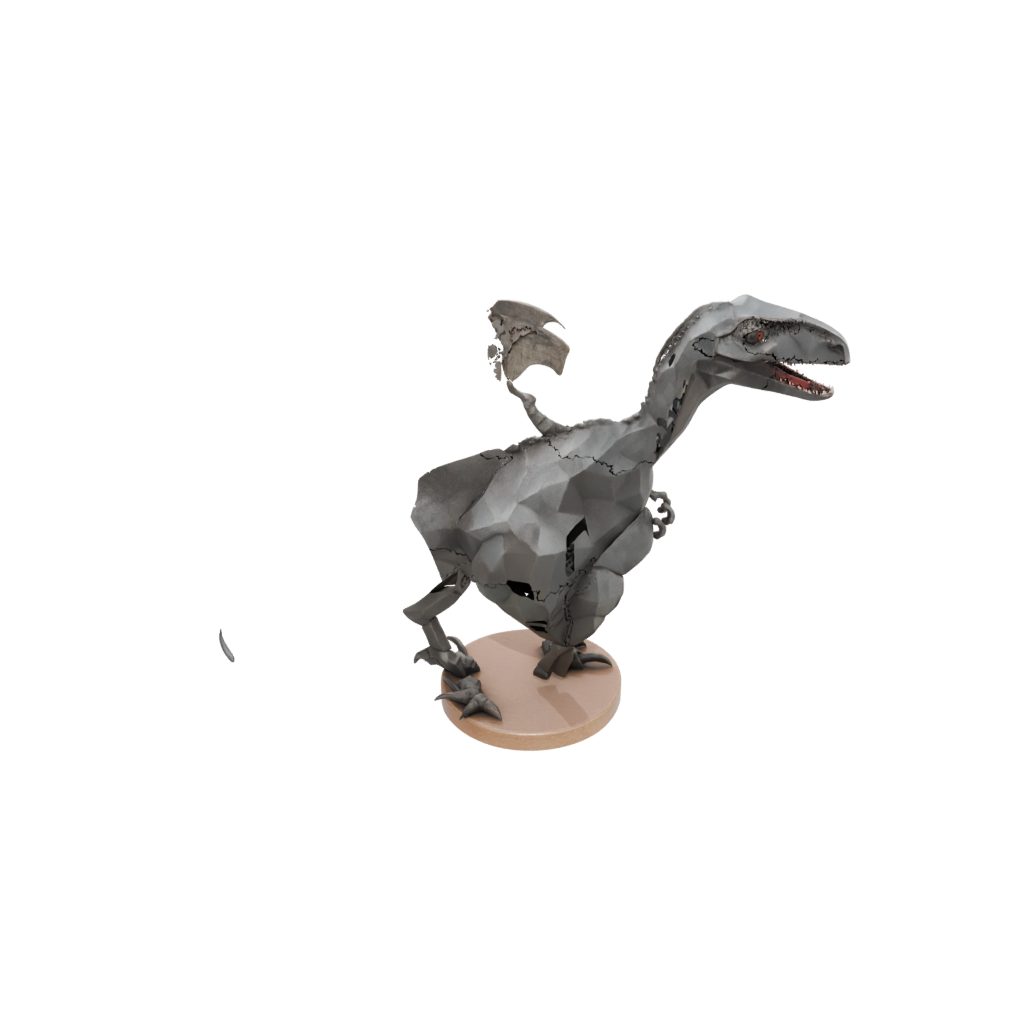 Woodgrain Low-Poly Velociraptor — dinosaurs 3D print model, STL