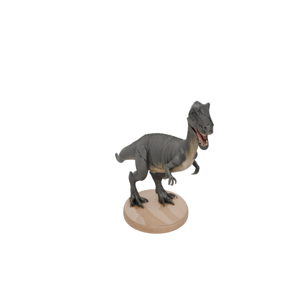 Woodgrain Allosaurus — dinosaurs 3D print model, STL