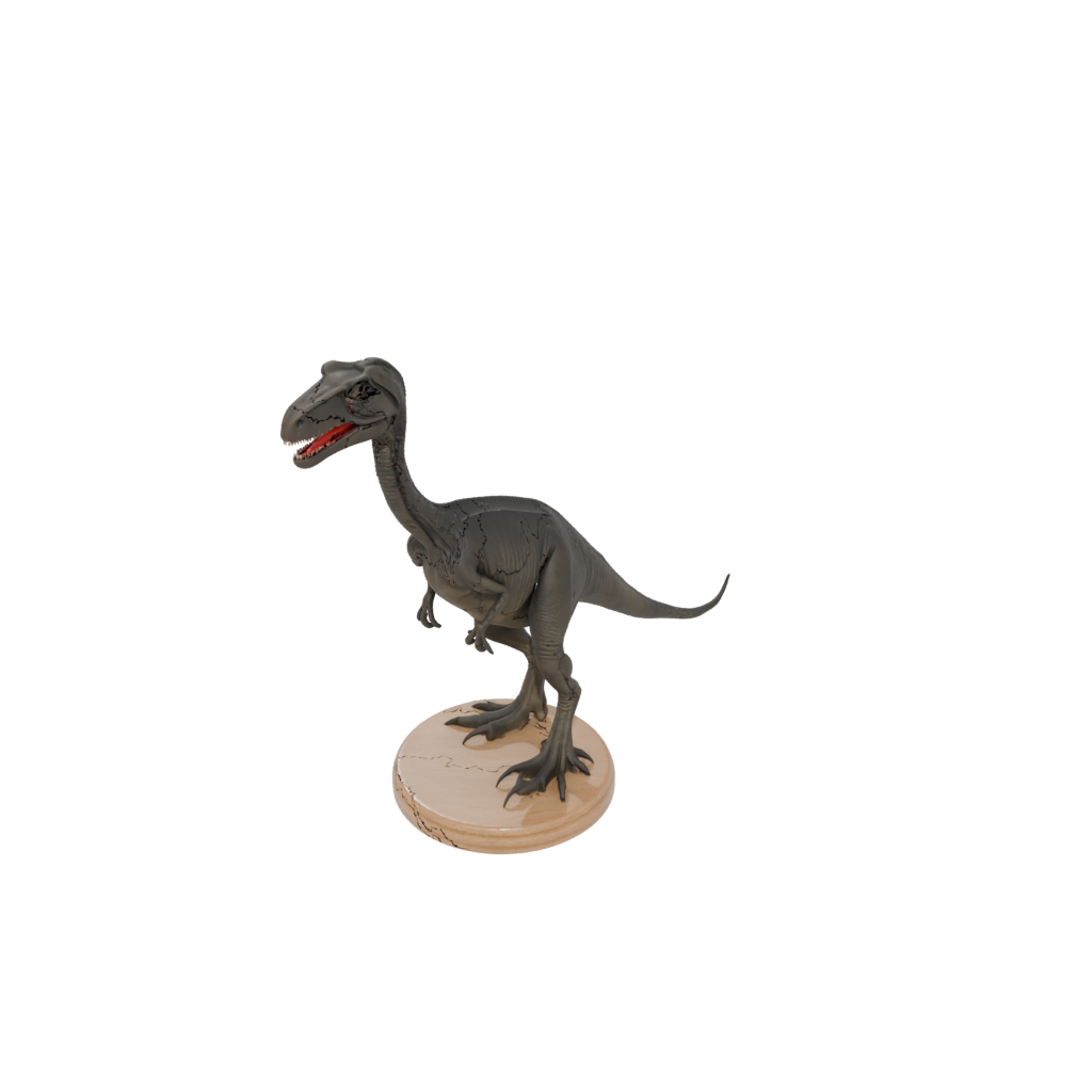 Woodgrain Compsognathus — dinosaurs 3D print model, STL