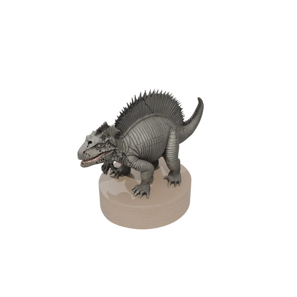 Woodgrain Dimetrodon — dinosaurs 3D print model, STL