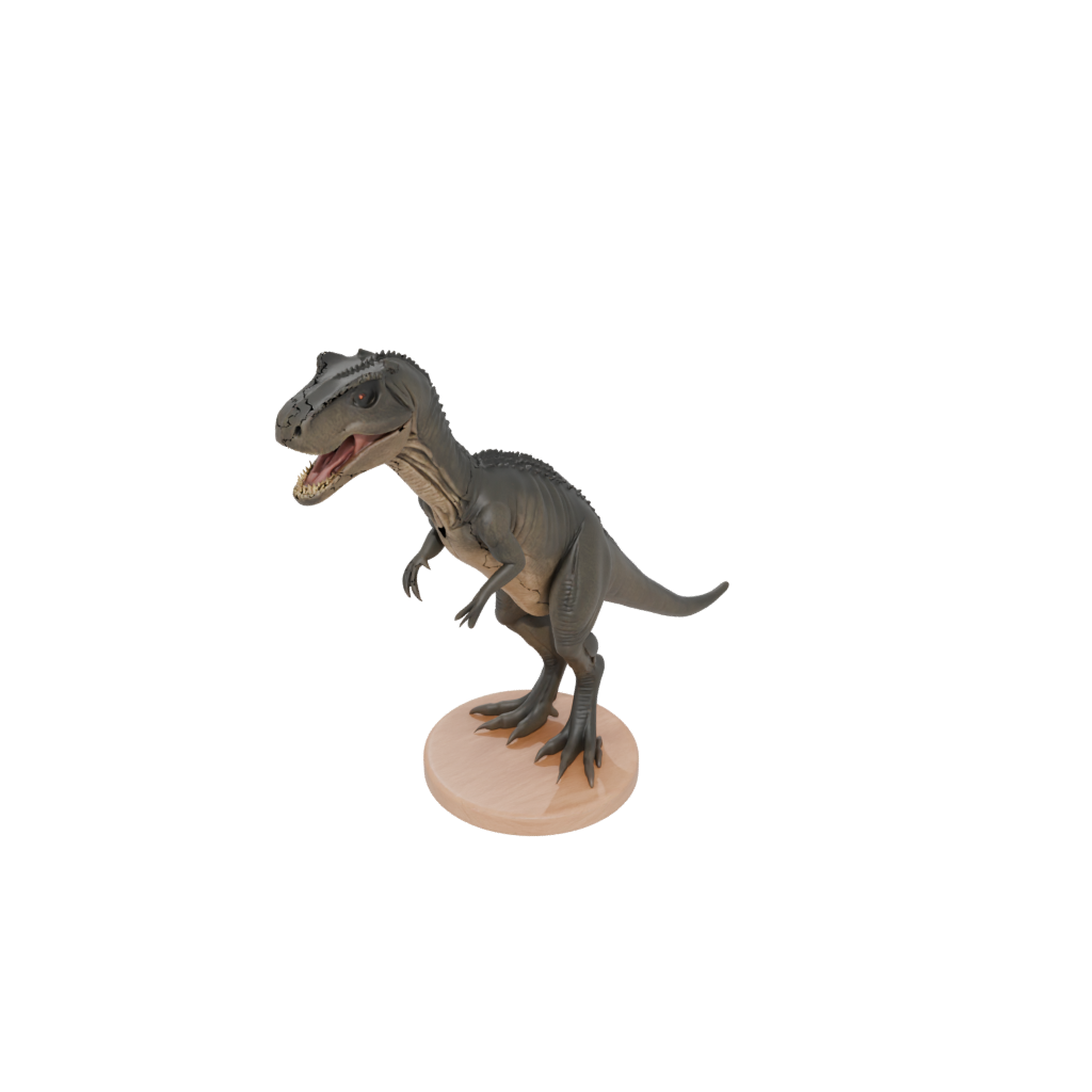 Woodgrain Megalosaurus — dinosaurs 3D print model, STL