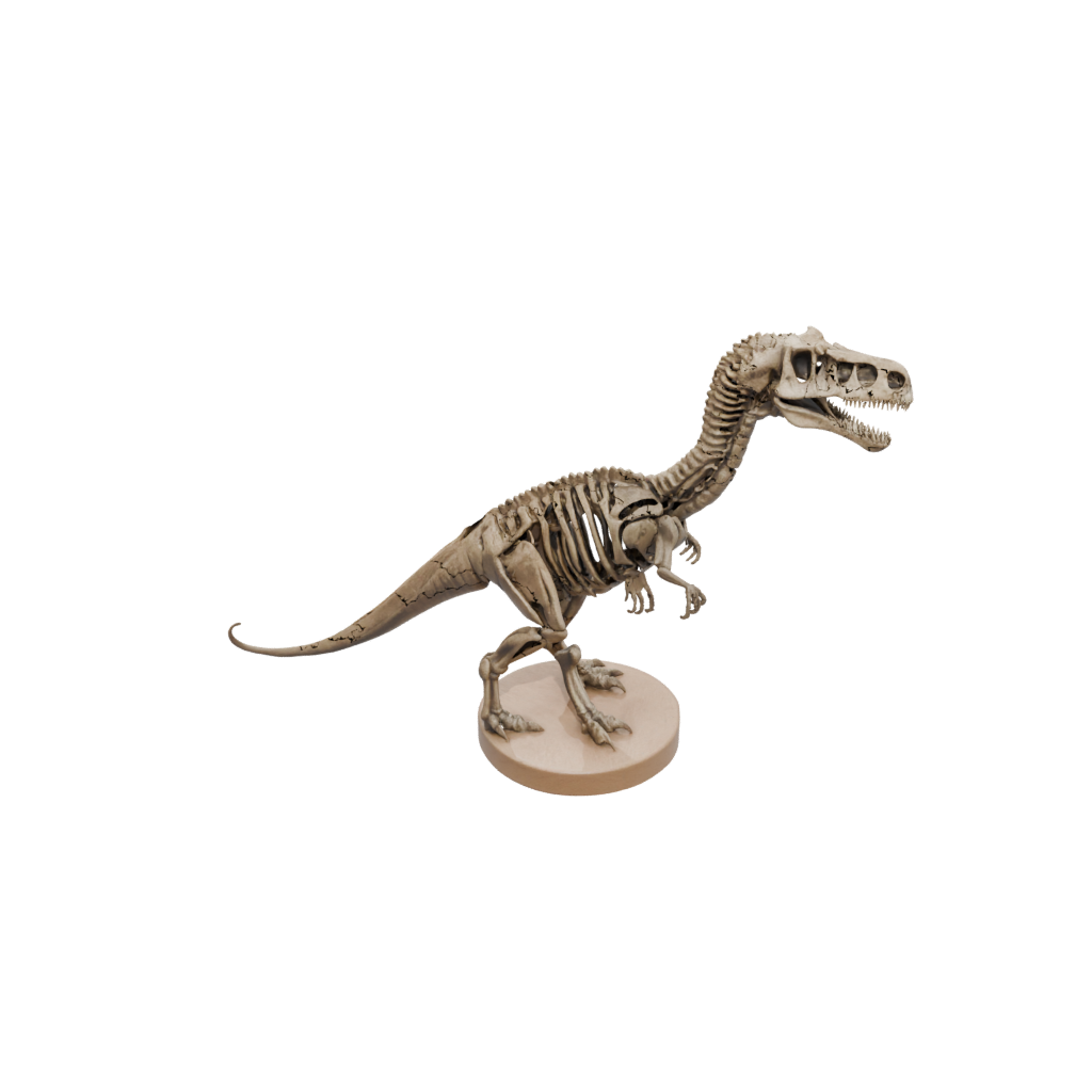 Woodgrain Skeleton Allosaurus — dinosaurs 3D print model, STL