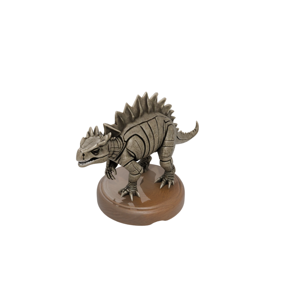 Woodgrain Skeleton Ankylosaurus — dinosaurs 3D print model, STL