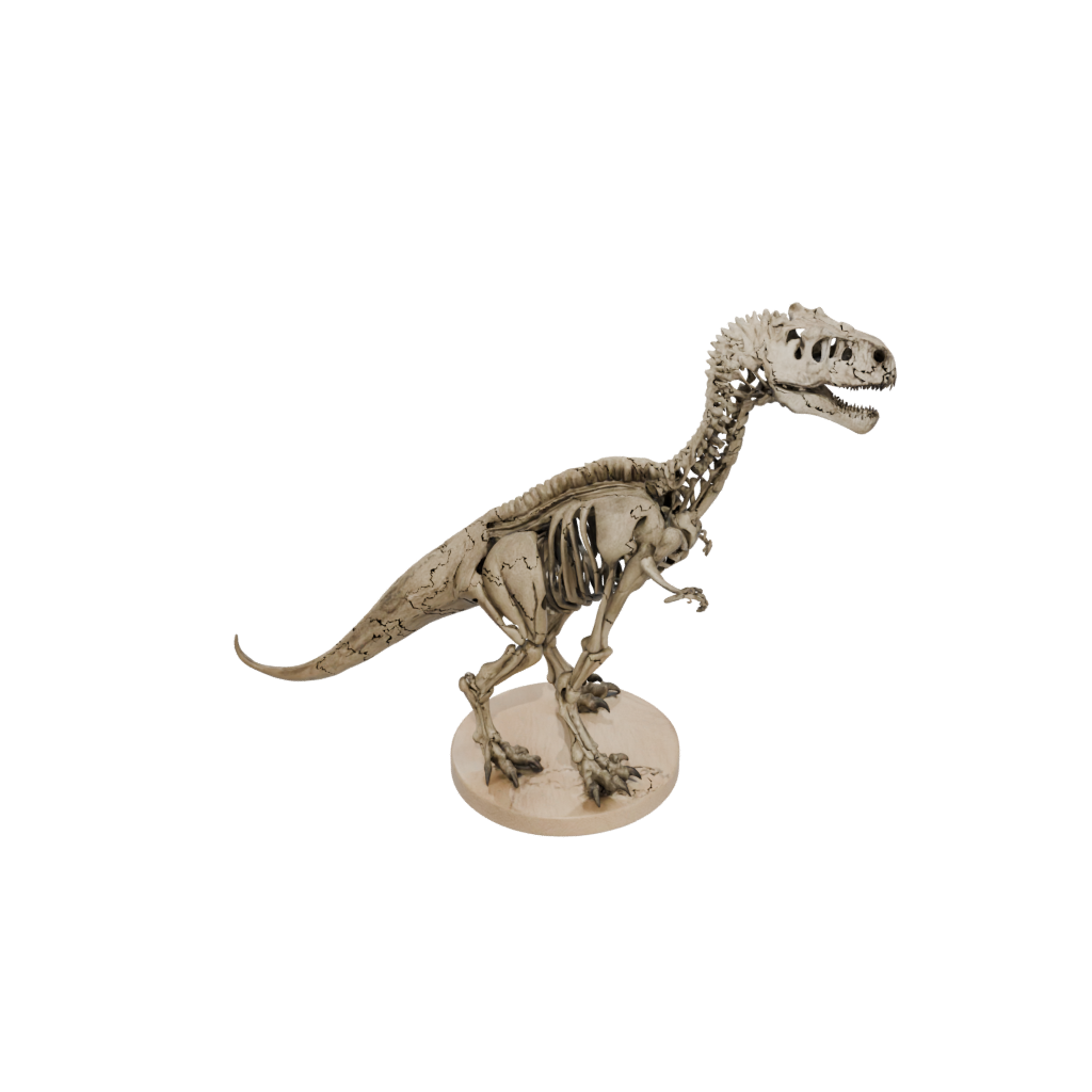 Woodgrain Skeleton Giganotosaurus — dinosaurs 3D print model, STL