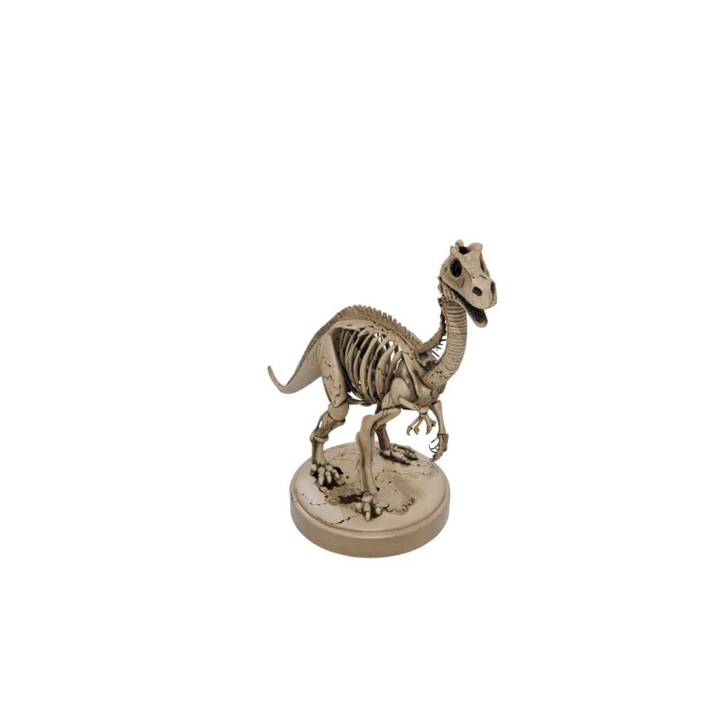 Woodgrain Skeleton Iguanodon — dinosaurs 3D print model, STL