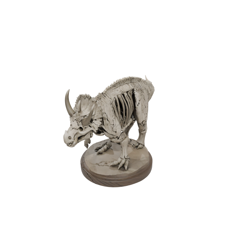 Woodgrain Skeleton Triceratops