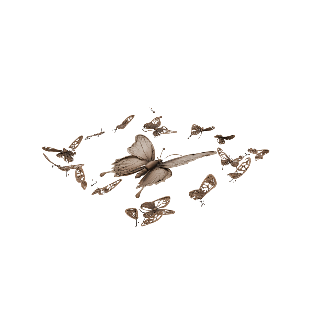 Bronze Soft Articulated Butterfly