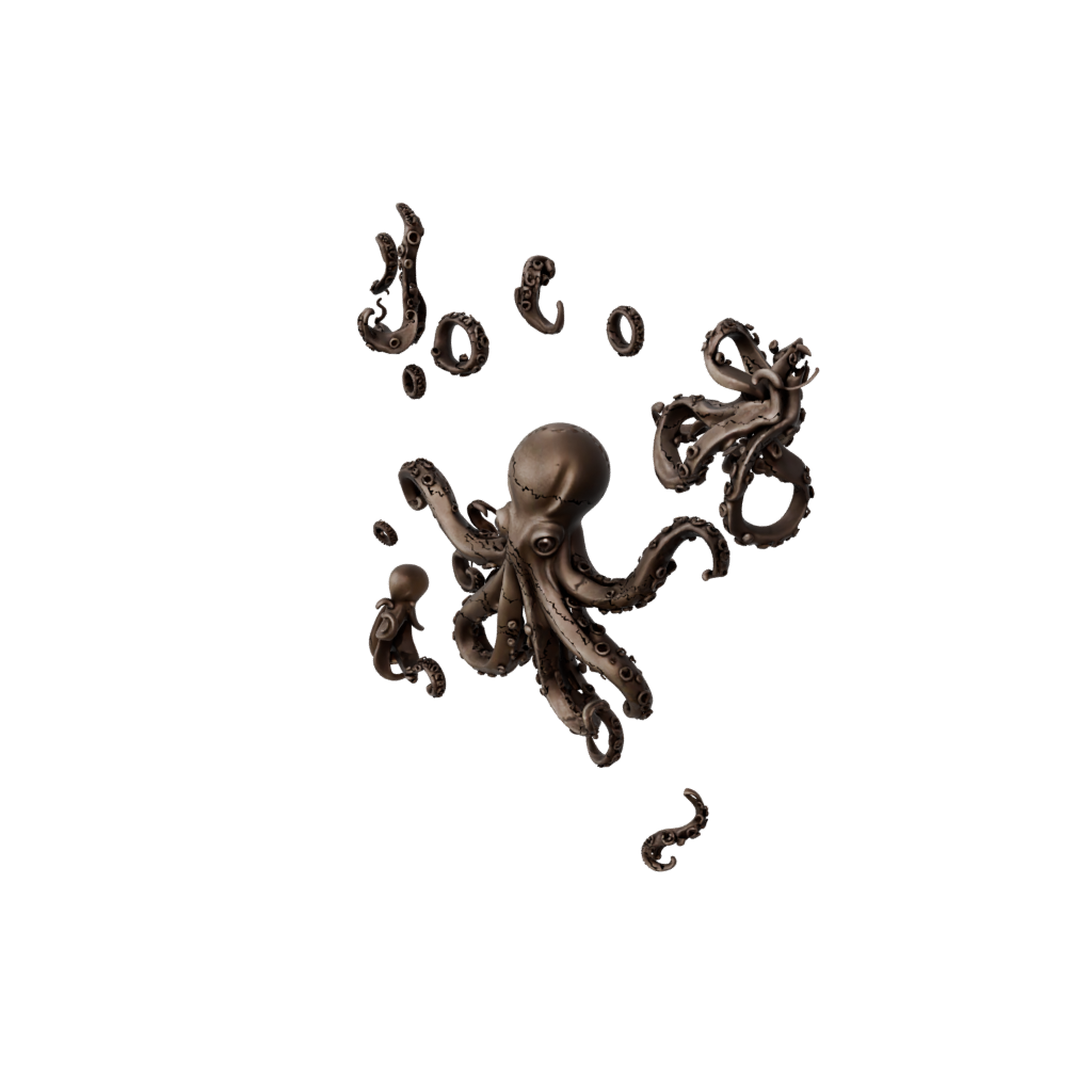 Bronze Soft Articulated Octopus Mini