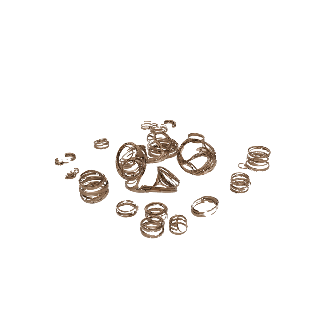 Bronze Soft Nested Rotating Rings