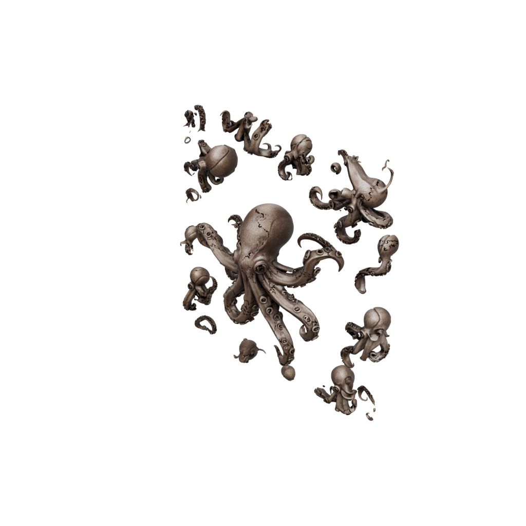 Bronze Articulated Octopus Mini