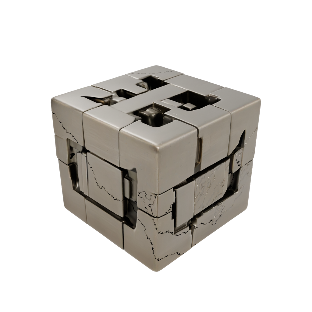 Bronze Slide-Puzzle Cube