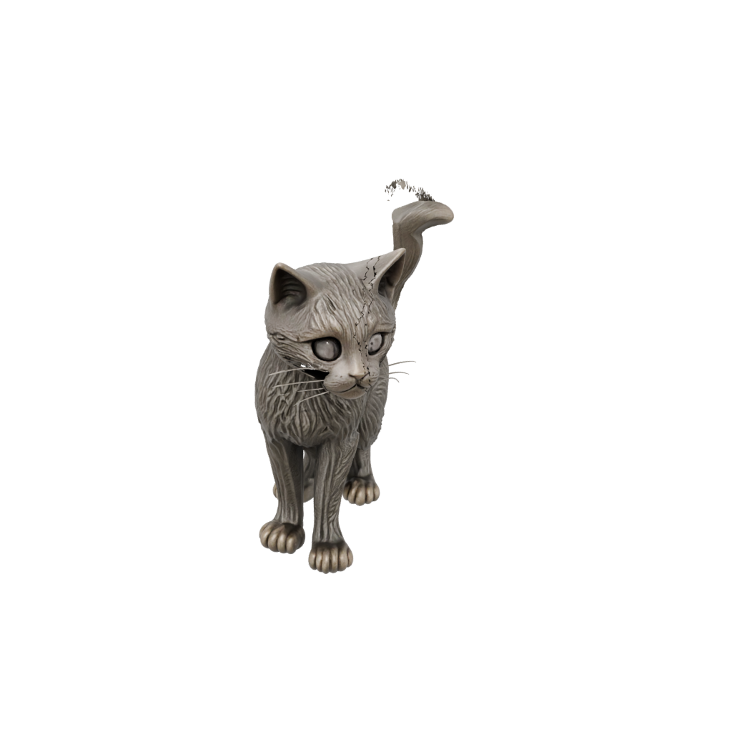 Bronze Textured Articulated Cat