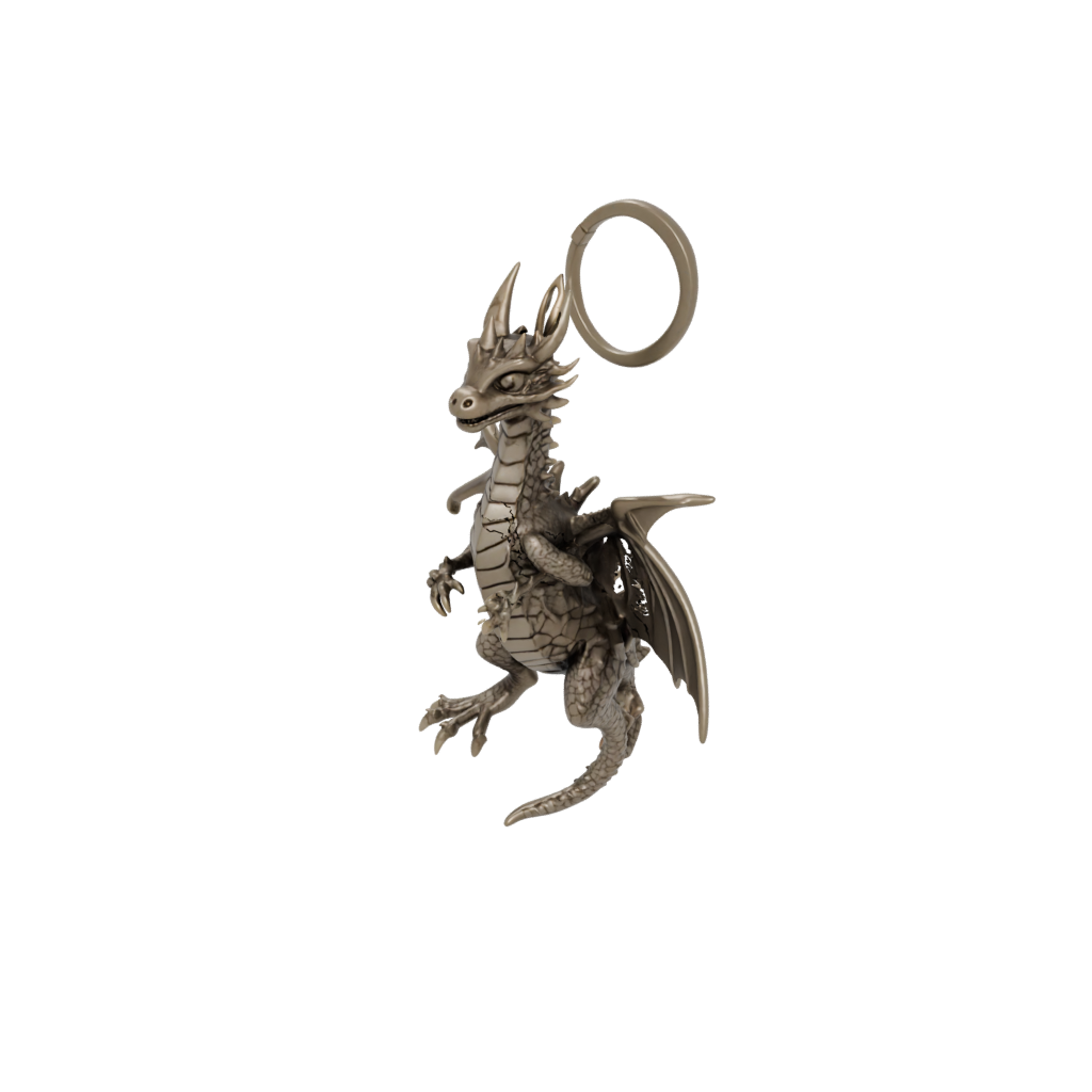 Bronze Textured Articulated Keychain Dragonling