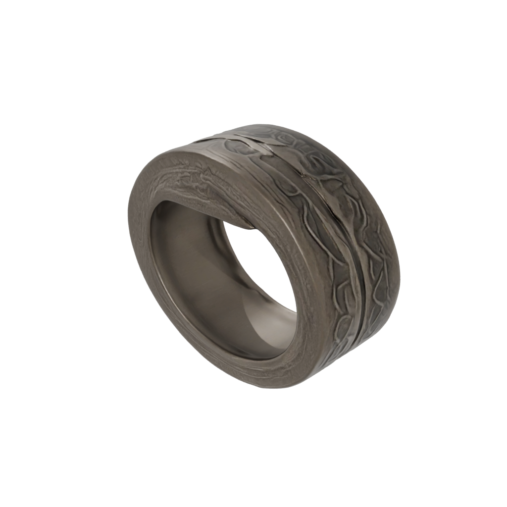 Bronze Textured Spinning Coin Ring