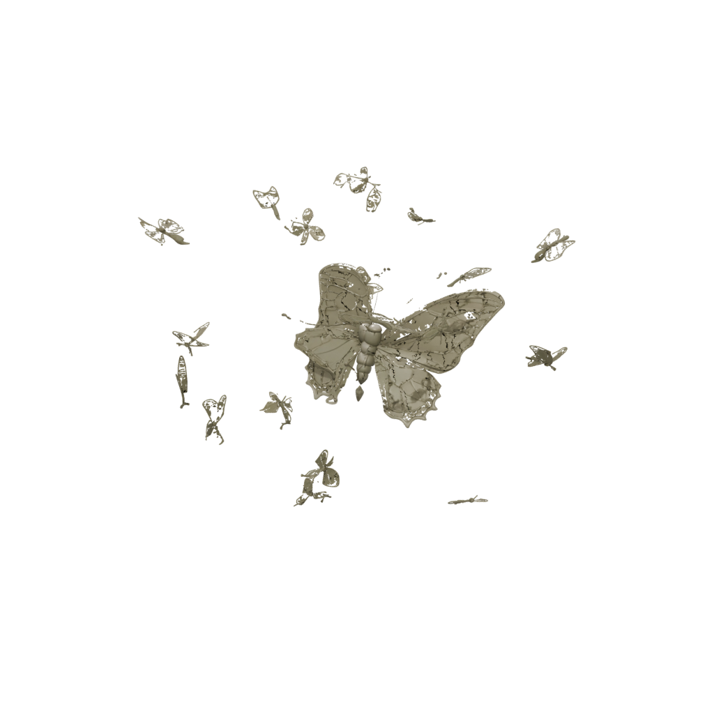 Camo Big Articulated Butterfly